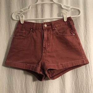 PacSun Maroon High Waisted Shorts